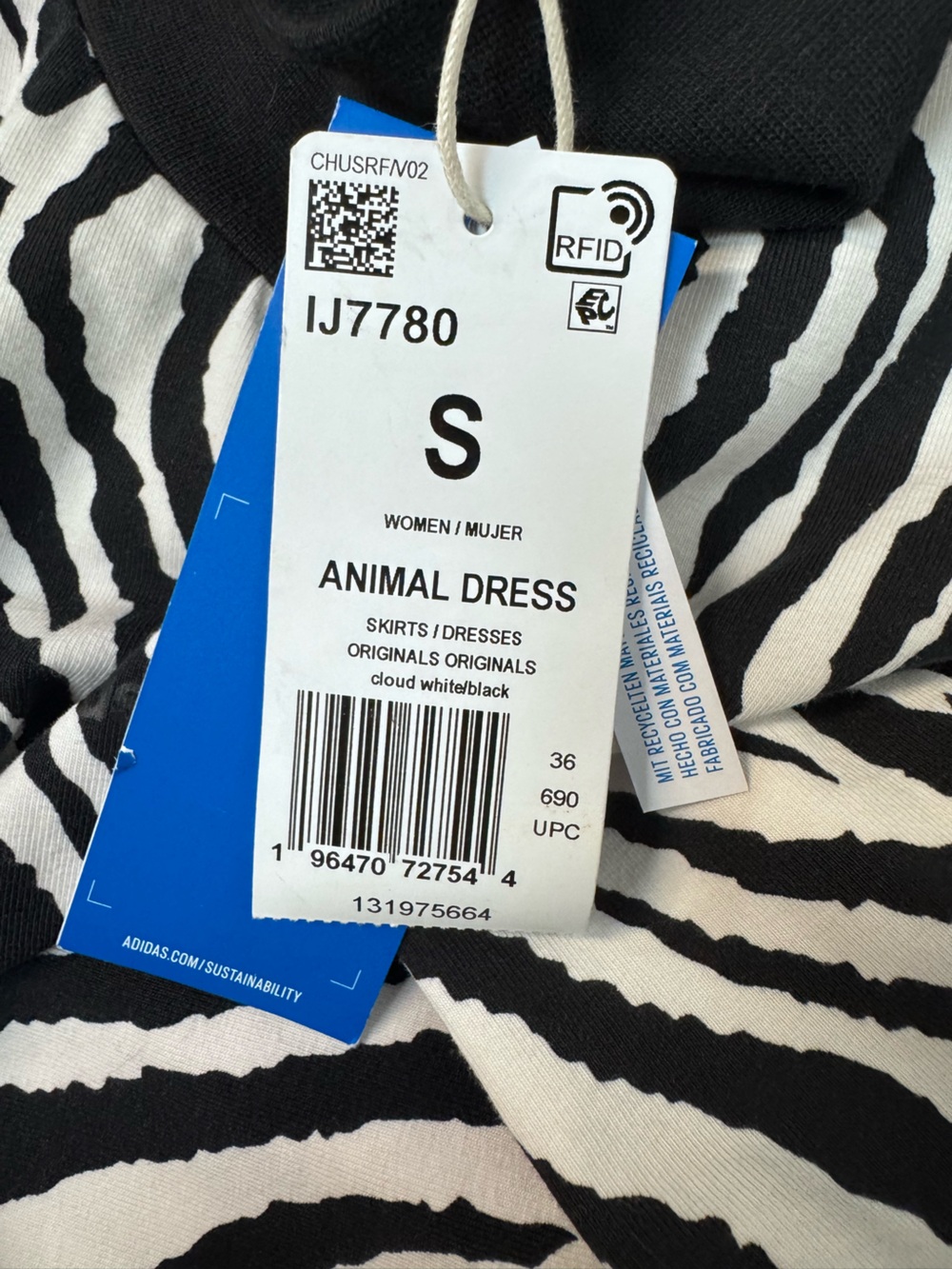 NEW Adidas Animal All Over Dress Small - Picture 10 of 12